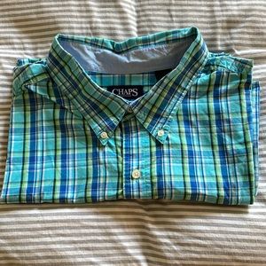 Chaps mens 4xL short sleeve button down shirt cotton poly